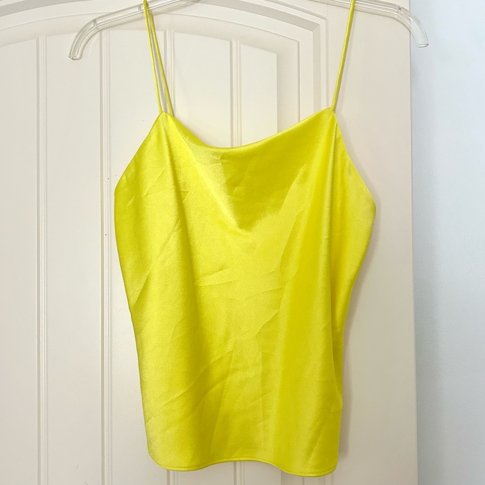Alice + Olivia Yellow Satin Cami Top